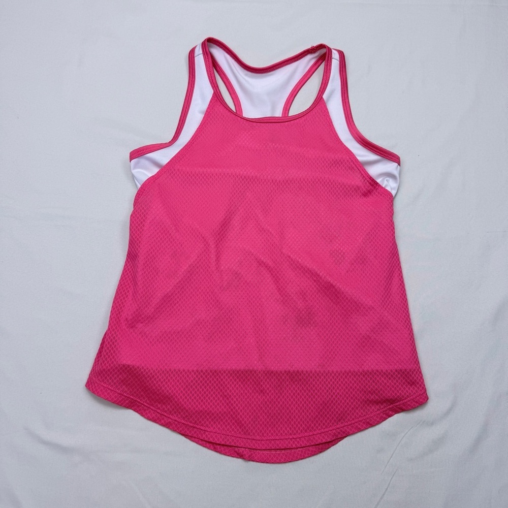 Avia Fuchsia and White Racerback Tank Top